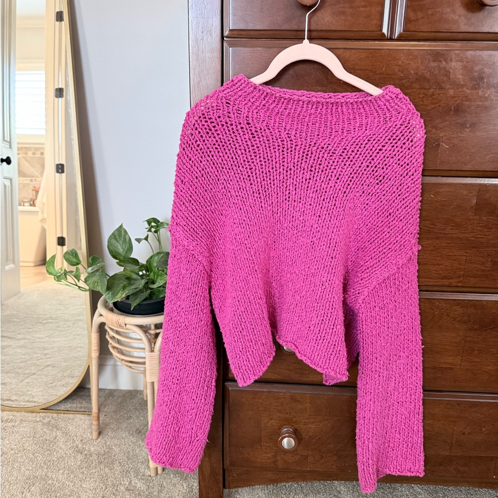 Anthropologie Bright Pink Women's Sweater